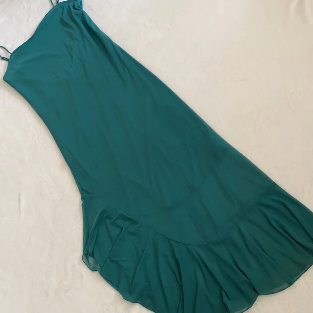 {NWT} Urban Outfitters | Glamour Girl Mesh Overlay Midi Dress Teal Green/Blue S - Picture 3 of 16